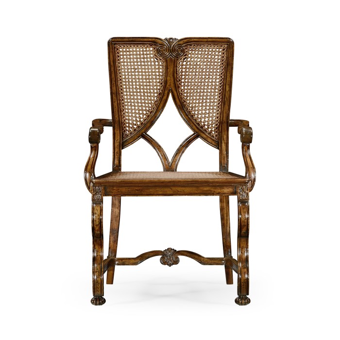 Continental chair with panelled caned back (Arm)