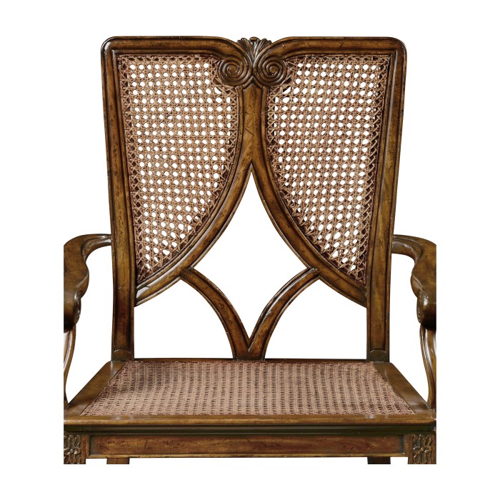 Continental chair with panelled caned back (Arm)