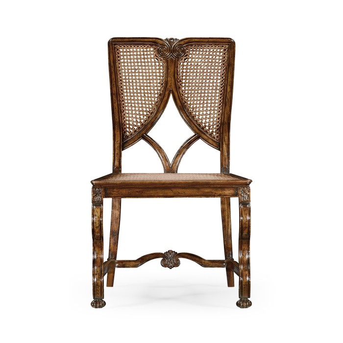 Continental Side Chair with Panelled Caned Back