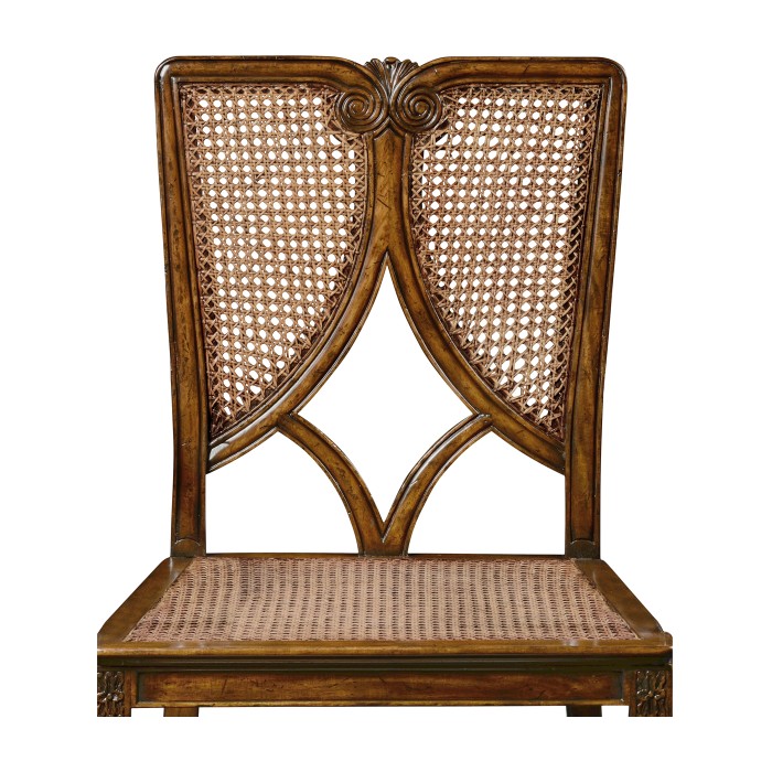 Continental Side Chair with Panelled Caned Back