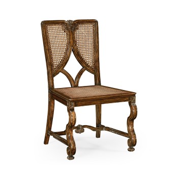 Continental Side Chair with Panelled Caned Back