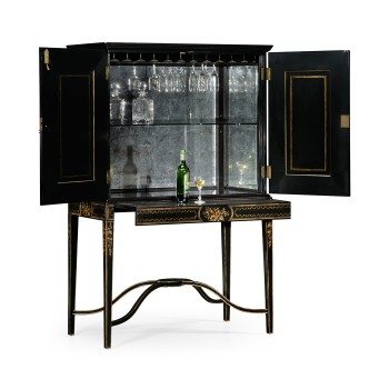 Formal Black & Gold Drinks Cabinet