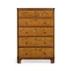 Bow front walnut chest of six drawers