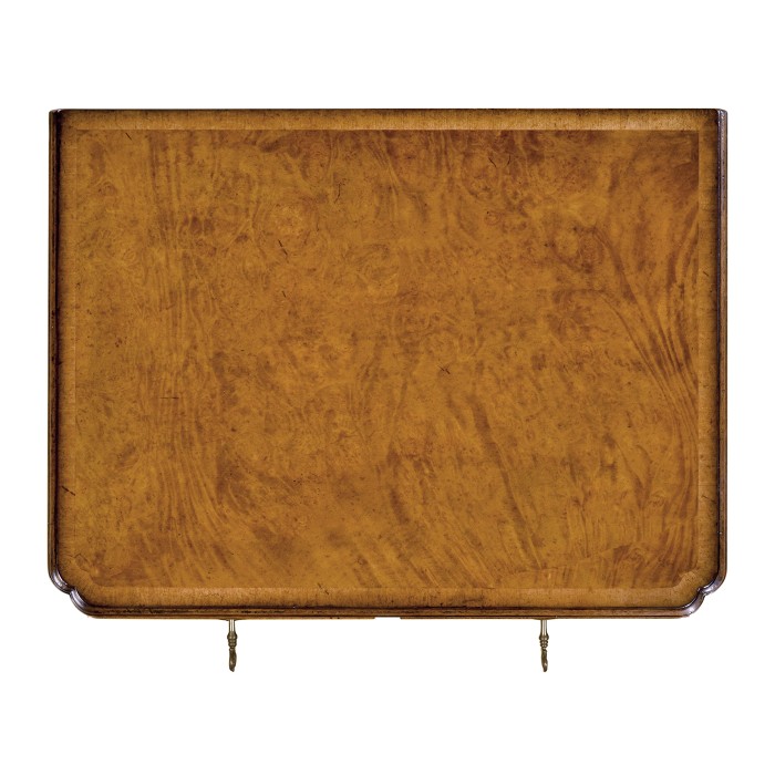 Bow front walnut chest of six drawers