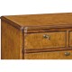 Bow front walnut chest of six drawers