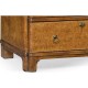 Bow front walnut chest of six drawers