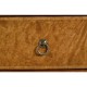 Bow front walnut chest of six drawers