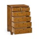 Bow front walnut chest of six drawers