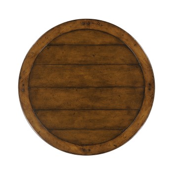 Round Walnut Planked Bar Table 36
