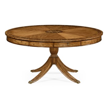 Satinwood Pedestal Dining Table with Placemats 62