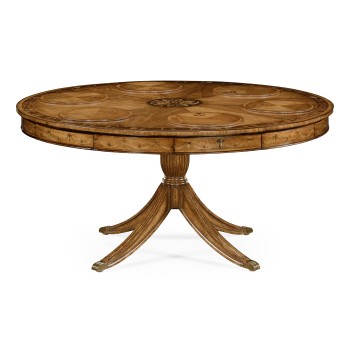 Satinwood Pedestal Dining Table with Placemats 62