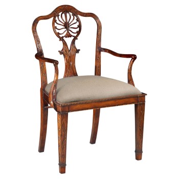 Adam Style Rococo Dining Arm Chair Straight Leg