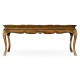 Rectangular satinwood coffee table with carved raised top
