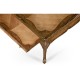 Rectangular satinwood coffee table with carved raised top