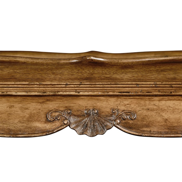 Rectangular satinwood coffee table with carved raised top