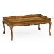 Rectangular satinwood coffee table with carved raised top