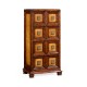 Distressed walnut tall 8-drawer chest (Square brass handles)