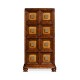 Distressed walnut tall 8-drawer chest (Square brass handles)