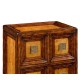 Distressed walnut tall 8-drawer chest (Square brass handles)