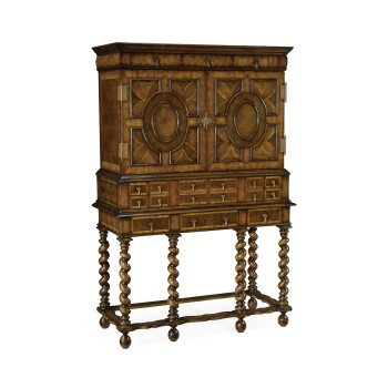 William & Mary Walnut & Oyster Drinks Cabinet
