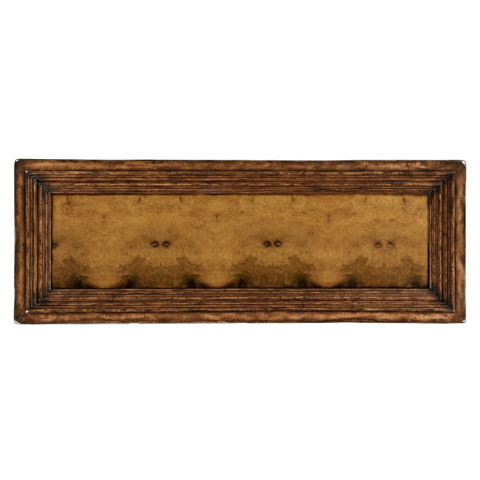Distressed walnut 2-door cupboard (Square brass handles)