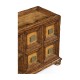 Distressed walnut 2-door cupboard (Square brass handles)