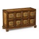 Distressed walnut 2-door cupboard (Square brass handles)