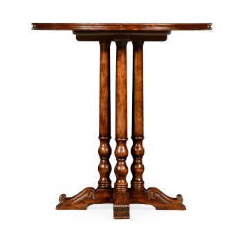 Round counter table with planked top
