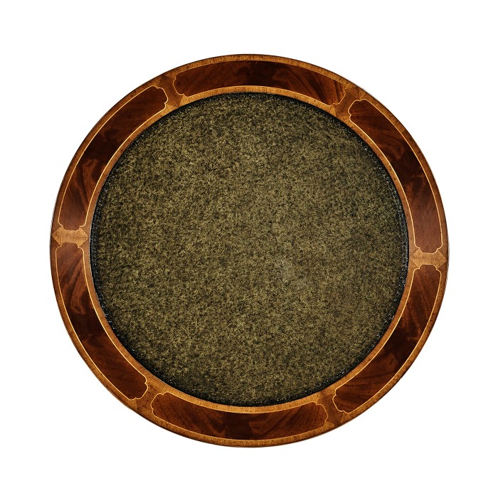 Mahogany Drum Table (Green Leather)