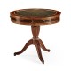 Mahogany Drum Table (Green Leather)