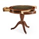 Mahogany Drum Table (Green Leather)