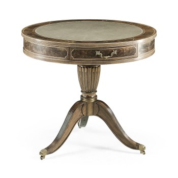 Bleached Mahogany Drum Table