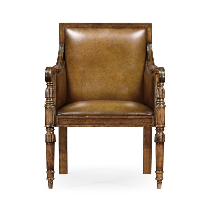 Regency Style Walnut Bergère Arm Chair