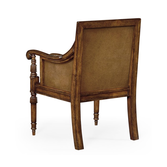 Regency Style Walnut Bergère Arm Chair