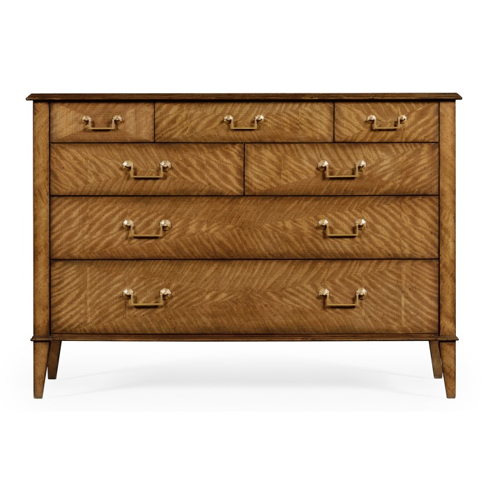 Satinwood large chest of drawers