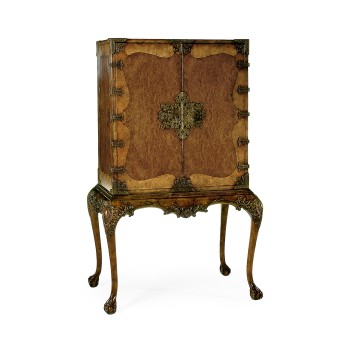 Queen Anne Walnut & Satinwood Drinks Cabinet