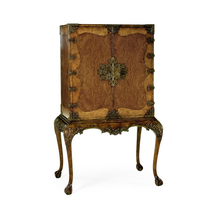 Queen Anne Walnut & Satinwood Drinks Cabinet