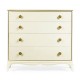 Ivory & Crackle Ceramic Lacquered Chest of Four Drawers