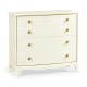 Ivory & Crackle Ceramic Lacquered Chest of Four Drawers