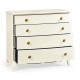 Ivory & Crackle Ceramic Lacquered Chest of Four Drawers