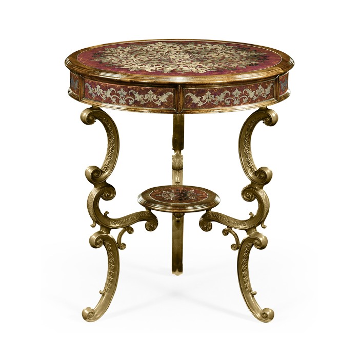 Titian Red Églomisé Side Table