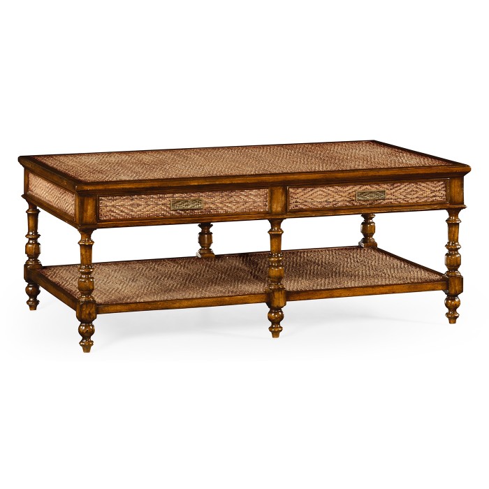 Caned coffee table