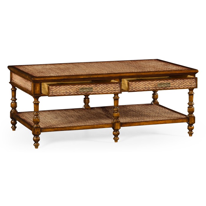 Caned coffee table