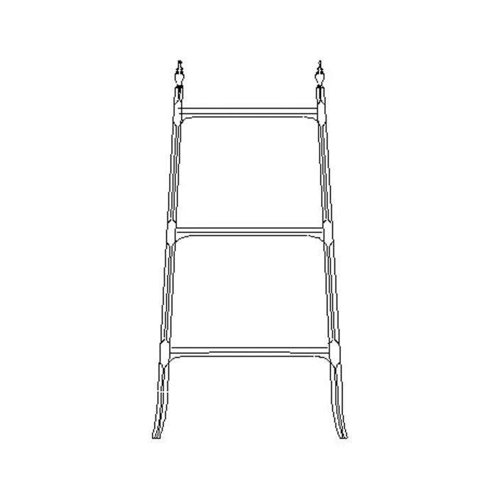 Regency style black three-tier étagère (Small)