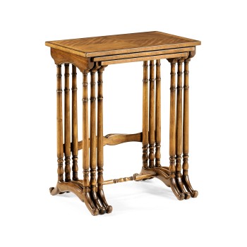 Satinwood nest of three tables