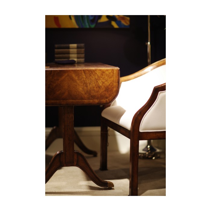 Plain upholstery walnut salon tub chair