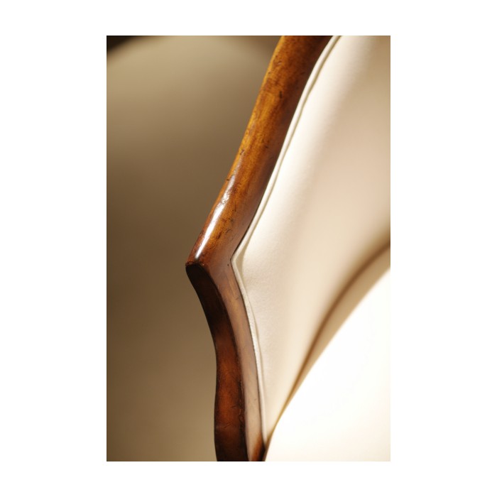 Plain upholstery walnut salon tub chair