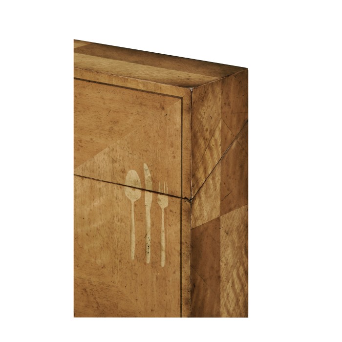 Rectangular Satinwood & Cutlery Inlay Placemat Box