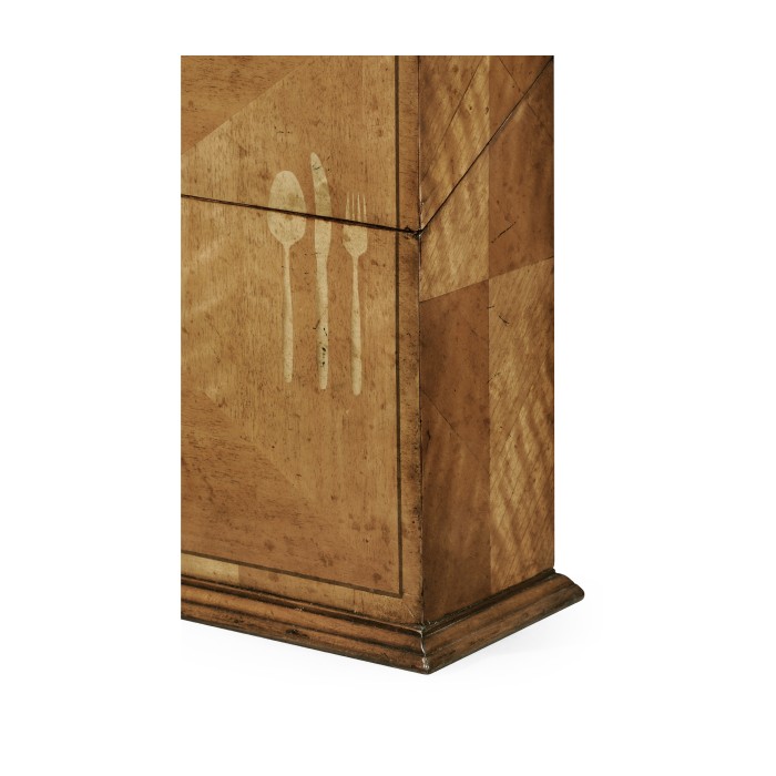 Rectangular Satinwood & Cutlery Inlay Placemat Box
