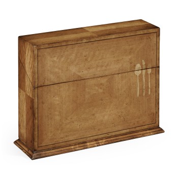 Rectangular Satinwood & Cutlery Inlay Placemat Box